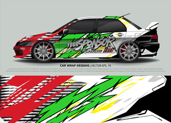 Car wrap decal design vector. abstract Graphic background kit designs for vehicle, race car, rally, livery, sport car
