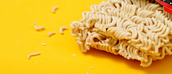 instant noodles on a white background