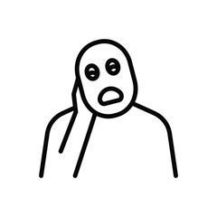 Black line icon for bored