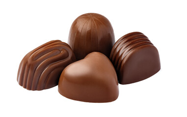 Chocolate sweets on a white background
