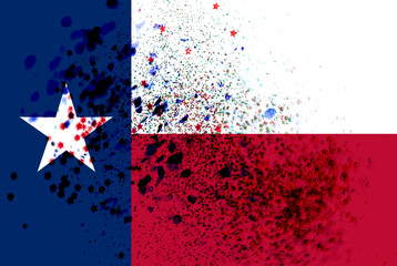Texas State Flag Splatter