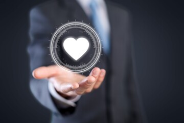 Surgeon doctor with Medical healthcare heart symbol graphical icon illustration concept