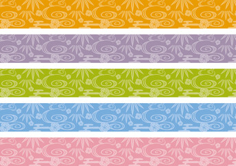 紅型デザインのオビ（カラーバリエーション）