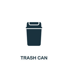Trash Can icon. Monochrome simple icon for templates, web design and infographics