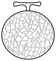 Melon doodle outline for colouring