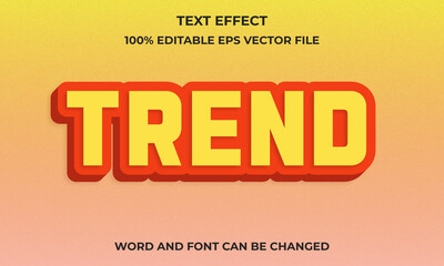 Editable 3D Text Effect With Trend Text Concept, Trend Editable Text Effect, Trend 3D Text Style, Trend Bold, Trend Font Style, Trend Premium Vector, 3D Trend, 3D Trend Bold