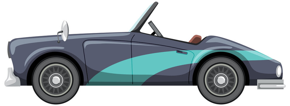 Classic muscle car in cartoon style