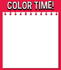 Worksheets template with color time! text
