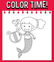 Worksheets template with color time text and Mermaid outline