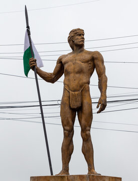 Fusagasuga, Colombia, February 8 2022 : Monument to the Indian Sutagao.Fusagasuga, Cundinamarca, Colombia.