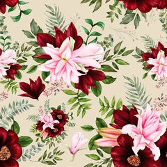  Beautiful floral seamless pattern with watercolor flower  © darren
