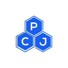 PCJ letter logo design on White background. PCJ creative initials letter logo concept. PCJ letter design. 