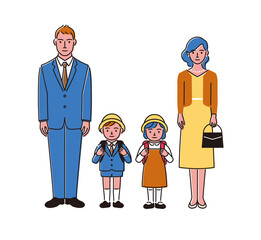 入学式の家族 帽子あり