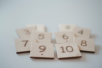 Wooden numbers, square, block, symbol