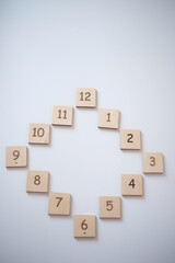 Wooden clock, isolated