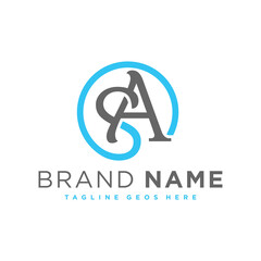industrial business illustration logo with letter SA