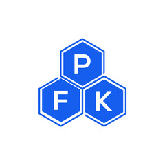 PFK letter logo design on White background. PFK creative initials letter logo concept. PFK letter design. 