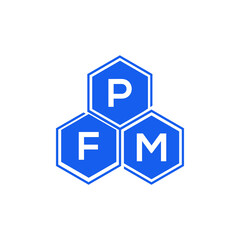 PFM letter logo design on White background. PFM creative initials letter logo concept. PFM letter design. 