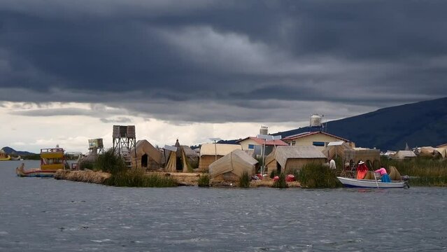 View Of The Floating Reed Islands Of The Uru Indigenous People (Lake Titicaca)