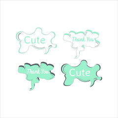 Cloud shape of speech bubble talk collection