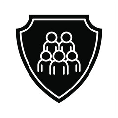 Business people icon, An inclusive workplace. Employee’s Protection Filled Outline icon vector illustration on white background