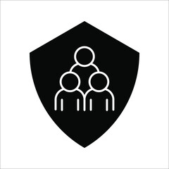 Business people icon, An inclusive workplace. Employee’s Protection Filled Outline icon vector illustration on white background