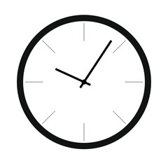 Simple circular wall clock icon design vector template. Time alarm deadline business symbol.