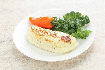 Roasted traditional cheese haloumi