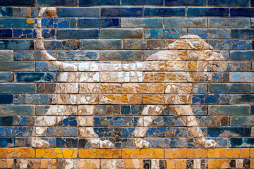  blue-tiled Ishtar Gate - obrazy, fototapety, plakaty