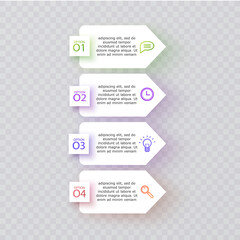 Business Infographic template. Design with numbers 4 options or steps, template design of vector format