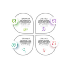 Business Infographic template. Design with numbers 4 options or steps, template design of vector format
