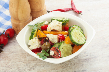 Greek salad with feta cheese