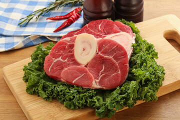 Raw ossobuco beef meat for cooking