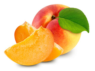 Apricots isolated on white background