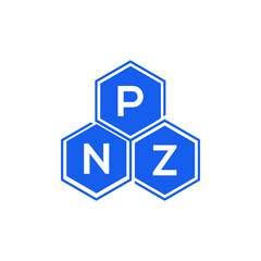 PNZ letter logo design on black background. PNZ  creative initials letter logo concept. PNZ letter design.