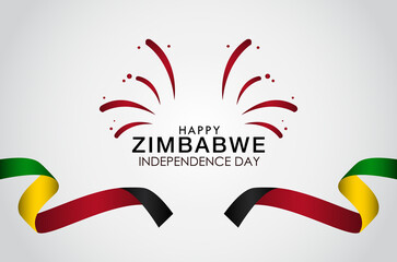 Happy Zimbabwe Independence Day Celebration Vector Template Design Illustration - obrazy, fototapety, plakaty