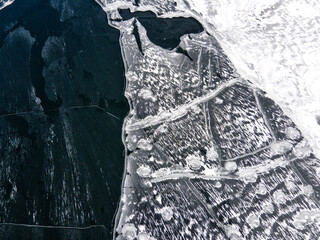 Aerial view of Golyam Beglik Reservoir, Bulgaria