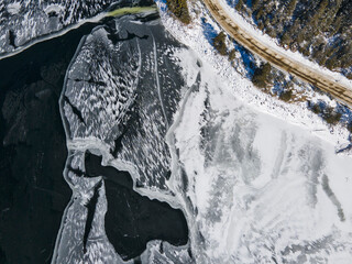 Aerial view of Golyam Beglik Reservoir, Bulgaria