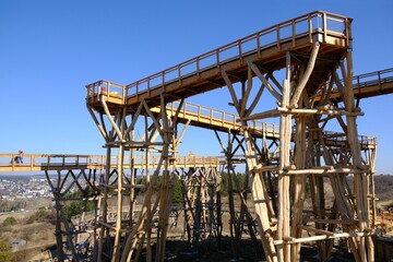 Wooden lookout tower at Kurza Gora, Kurzetnik, Warmia and Masuria, Poland