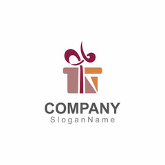 Gift box surprise logo design vector template Image art concept
