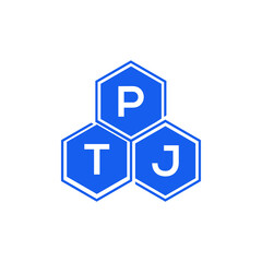 Fototapeta premium PTJ letter logo design on White background. PTJ creative initials letter logo concept. PTJ letter design. 