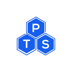 Obraz premium PTS letter logo design on White background. PTS creative initials letter logo concept. PTS letter design. 