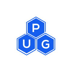 PUG letter logo design on black background. PUG  creative initials letter logo concept. PUG letter design.