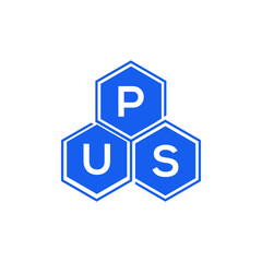 PUS letter logo design on black background. PUS  creative initials letter logo concept. PUS letter design.