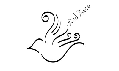 Holy Spirit Line Art Design for print or use as poster, card, flyer, Tattoo or T Shirt