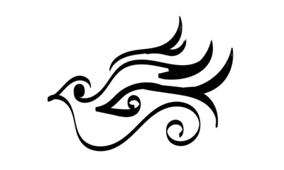 Holy Spirit Line Art Design for print or use as poster, card, flyer, Tattoo or T Shirt