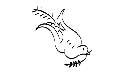 Holy Spirit Line Art Design for print or use as poster, card, flyer, Tattoo or T Shirt