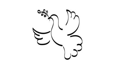 Holy Spirit Line Art Design for print or use as poster, card, flyer, Tattoo or T Shirt