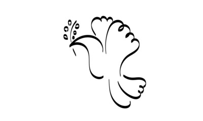 Holy Spirit Line Art Design for print or use as poster, card, flyer, Tattoo or T Shirt