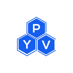 Obraz premium PYV letter logo design on White background. PYV creative initials letter logo concept. PYV letter design. 